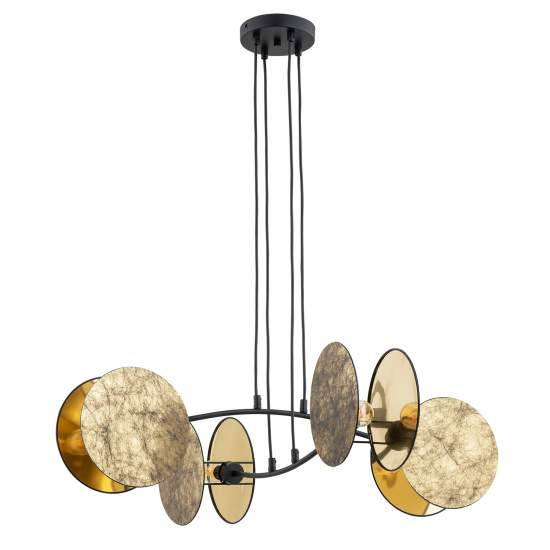 Lampada A Sospensione 4 Luci Moderna Nut In Acciaio Effetto Marmo Bianco LA0058-EB-4-OR