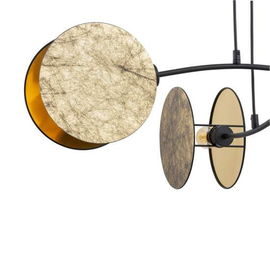 Lampada A Sospensione 4 Luci Moderna Nut In Acciaio Effetto Marmo Bianco LA0058-EB-4-OR