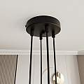 Lampada A Sospensione 4 Luci Moderna Nut In Acciaio Effetto Marmo Bianco LA0058-EB-4-OR