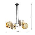Lampada A Sospensione 4 Luci Moderna Nut In Acciaio Effetto Marmo Bianco LA0058-EB-4-OR