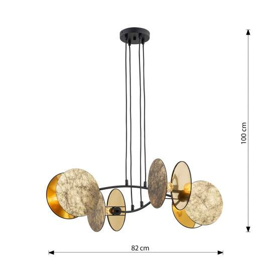 Lampada A Sospensione 4 Luci Moderna Nut In Acciaio Effetto Marmo Bianco LA0058-EB-4-OR