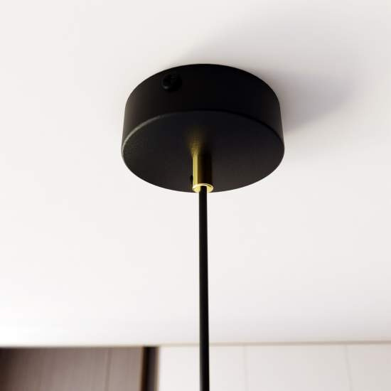 Sospensione Contemporanea In Acciaio 1 Luce Shu Nero E Oro LA0059-EB-1-NR-OR