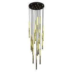 Lampadario Moderno Pavana Acciaio Nero 17 Luci G9