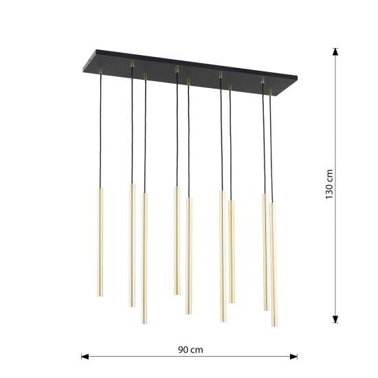 Sospensione Contemporanea In Acciaio 9 Luci Shu Nero E Oro LA0059-EB-9-NR-OR