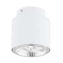 Plafoniera Moderna 1 Luce Faretto Ptah In Acciaio Bianco