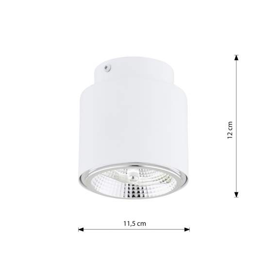 Plafoniera Moderna 1 Luce Faretto Ptah In Acciaio Bianco LA0061-EB-PL1-BI
