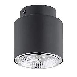 Plafoniera Moderna 1 Luce Faretto Ptah In Acciaio Nero