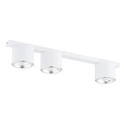 Plafoniera Moderna 3 Luci Faretti Ptah In Acciaio Bianco
