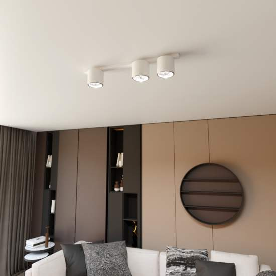 Plafoniera Moderna 3 Luci Faretti Ptah In Acciaio Bianco LA0061-EB-PL3-BI