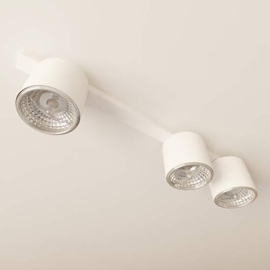 Plafoniera Moderna 3 Luci Faretti Ptah In Acciaio Bianco LA0061-EB-PL3-BI