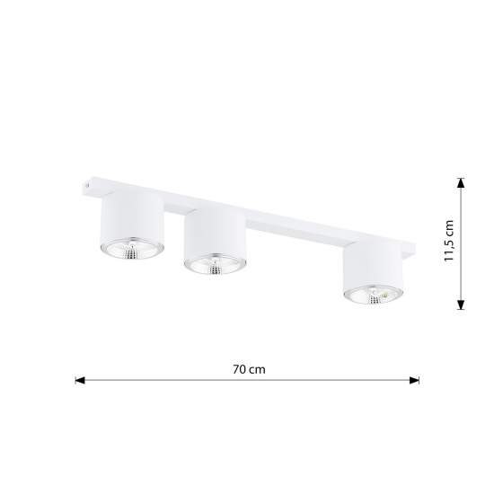 Plafoniera Moderna 3 Luci Faretti Ptah In Acciaio Bianco LA0061-EB-PL3-BI