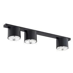 Plafoniera Moderna 3 Luci Faretti Ptah In Acciaio Nero