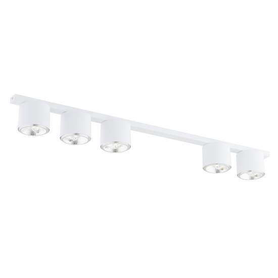 Plafoniera Moderna 5 Luci Faretti Ptah In Acciaio Bianco LA0061-EB-PL5-BI
