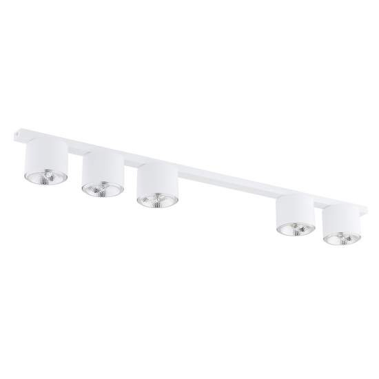 Plafoniera Moderna 5 Luci Faretti Ptah In Acciaio Bianco LA0061-EB-PL5-BI