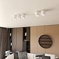 Plafoniera Moderna 5 Luci Faretti Ptah In Acciaio Bianco LA0061-EB-PL5-BI