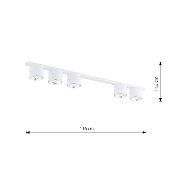 Plafoniera Moderna 5 Luci Faretti Ptah In Acciaio Bianco LA0061-EB-PL5-BI