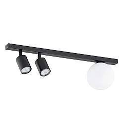 Plafoniera Minimal 3 Luci Sobek In Acciaio Nero E14+Gu10