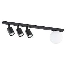 Plafoniera Minimal 4 Luci Sobek In Acciaio Nero E14+Gu10