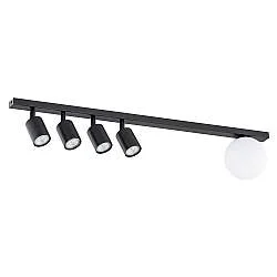 Plafoniera Minimal 5 Luci Sobek In Acciaio Nero E14+Gu10