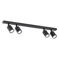 Plafoniera Moderna 4 Luci Faretti Khnum In Acciaio Nero