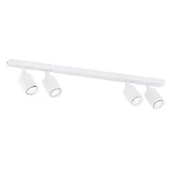 Plafoniera Moderna 4 Luci Faretti Khnum In Acciaio Bianco