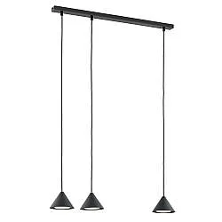 Sospensione Minimal Narayana 3 Luci In Acciaio Nero
