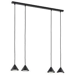 Sospensione Minimal Narayana 4 Luci In Acciaio Nero
