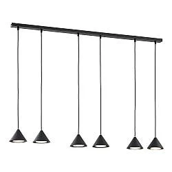 Sospensione Minimal Narayana 6 Luci In Acciaio Nero