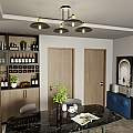 Lampadario Minimal Ishtar Acciaio Nero 4 Luci E27 Ip20 LA0066-EB-4-NR
