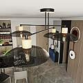 Lampadario Minimal Ishtar Acciaio Nero 4 Luci E27 Ip20 LA0066-EB-4-NR
