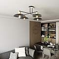 Lampadario Minimal Ishtar Acciaio Nero 4 Luci E27 Ip20 LA0066-EB-4-NR