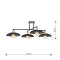 Lampadario Minimal Ishtar Acciaio Nero 4 Luci E27 Ip20 LA0066-EB-4-NR