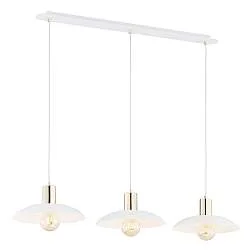 Sospensione Contemporanea Uma 3 Luci In Acciaio Oro E Bianco