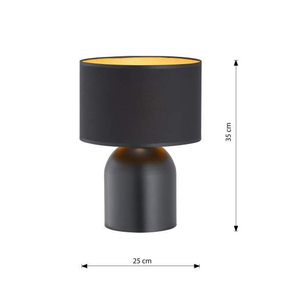 Lampada Da Tavolo Nordica Enlil 1 Luce In Acciaio Nero E Oro LA0068-EB-LT1-NR-OR