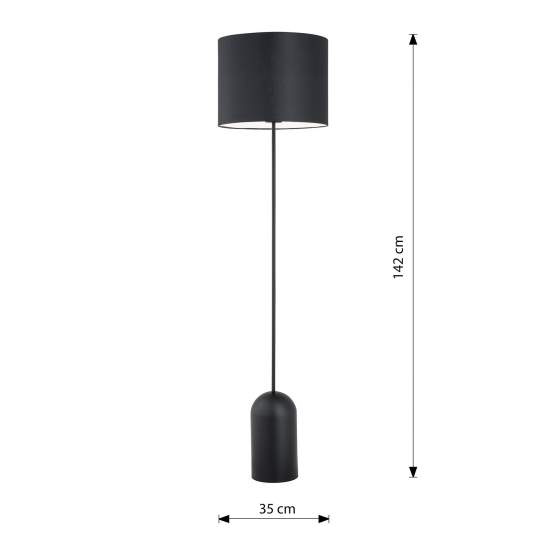 Piantana Minimal Enlil Acciaio Nero Bianco 1 Luce E27 Ip20 LA0068-EB-PT1-NR-BI