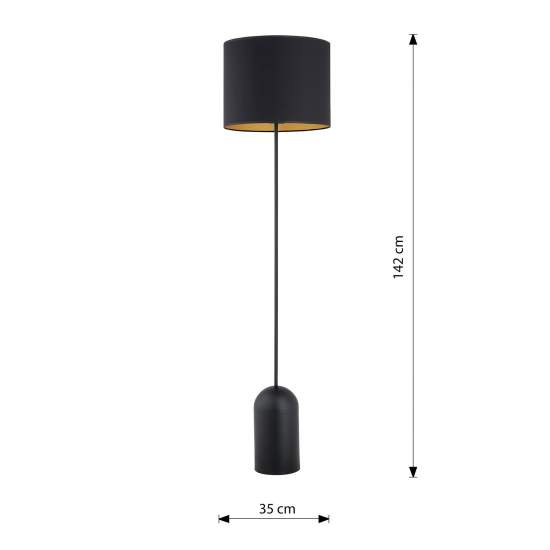 Piantana Minimal Enlil Acciaio Nero Oro 1 Luce E27 Ip20 LA0068-EB-PT1-NR-OR