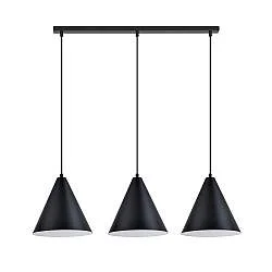 Sospensione Nordica Su 3 Luci In Acciaio Nero