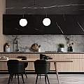 Plafoniera Moderna Utu 2 Luci In Acciaio Nero E Vetro Bianco LA0070-EB-2-NR-BI
