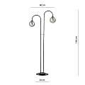 Lampadario Minimal Utu Acciaio Nero Grigio 2 Luci E14 Ip20 LA0070-EB-2-NR-GR2