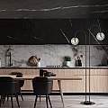 Lampadario Minimal Utu Acciaio Nero Grigio 2 Luci E14 Ip20 LA0070-EB-2-NR-GR2