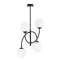 Plafoniera Moderna Utu 4 Luci In Acciaio Nero E Vetro Bianco LA0070-EB-4-NR
