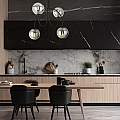Plafoniera Moderna Utu 4 Luci In Acciaio Nero E Vetro Fumè 50 Cm LA0070-EB-4-NR-GR