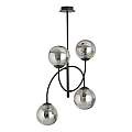 Plafoniera Moderna Utu 4 Luci In Acciaio Nero E Vetro Fumè LA0070-EB-4-NR-GR2