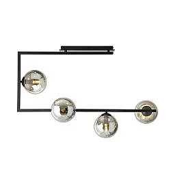 Plafoniera Minimal Nanna Acciaio Nero 4 Luci E14 Ip20
