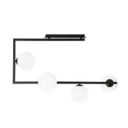 Plafoniera Minimal Nanna Acciaio Nero Oro 4 Luci E14 Ip20
