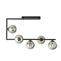 Plafoniera Minimal Nanna Acciaio Nero 5 Luci E14 Ip20