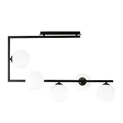 Plafoniera Minimal Nanna Acciaio Nero Oro 5 Luci E14 Ip20