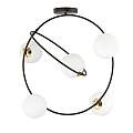 Lampadario Minimal Inanna Acciaio Nero Oro 5 Luci E14 Ip20 LA0072-EB-5-NR-OR