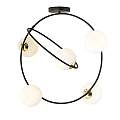 Lampadario Minimal Inanna Acciaio Nero Oro 5 Luci E14 Ip20 LA0072-EB-5-NR-OR