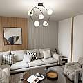 Lampadario Minimal Inanna Acciaio Nero Oro 5 Luci E14 Ip20 LA0072-EB-5-NR-OR